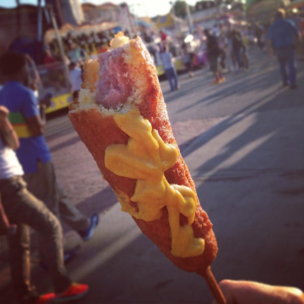 corn dog at Indiana Stae Fair